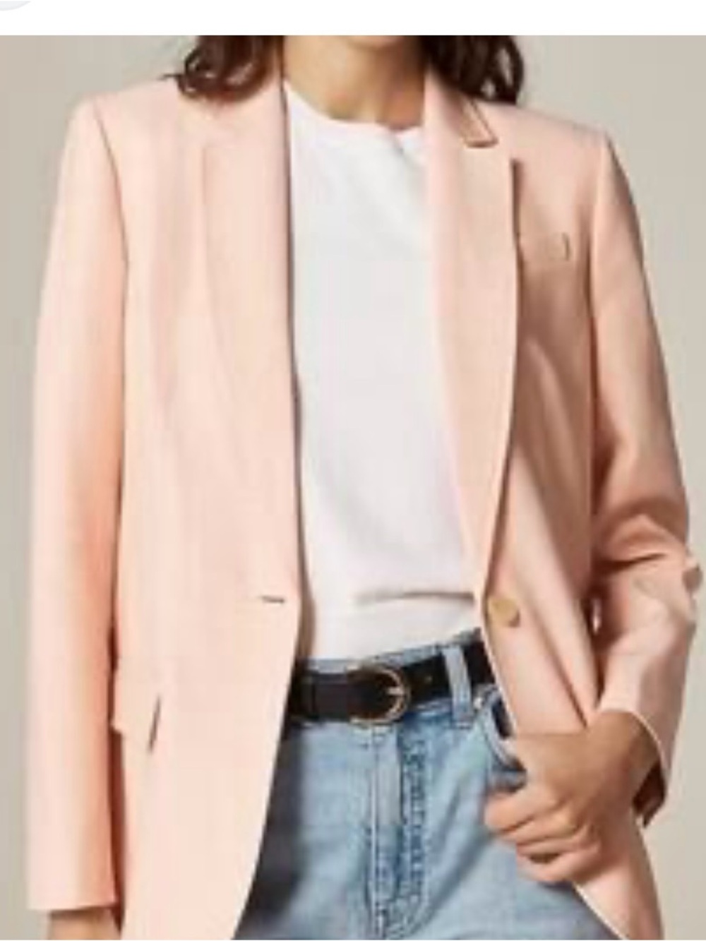 J. Crew Women's Blush Pink Single-Button Blazer